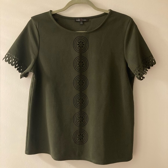 Tops - Moa Moa Green Cut Out‎ Blouse size Large